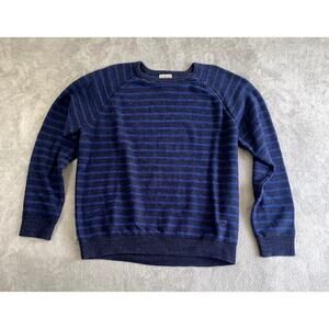 LL Bean Organic Cotton Knit Striped Sweater Mens XL Preppy Classic